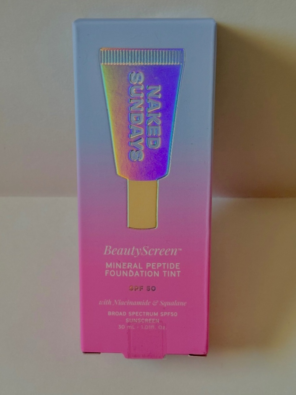 Naked Sundays Beauty Screen Mineral Peptide Foundation Tint SPF 50 Shade 2.5 New